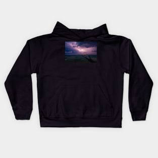 Heavy storm and lightning Kids Hoodie